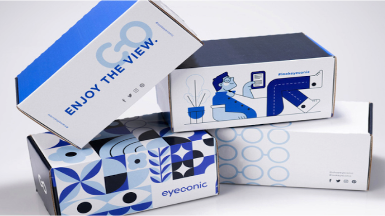  Sustainable shipping package created for Eyeconic and Visionworks. 