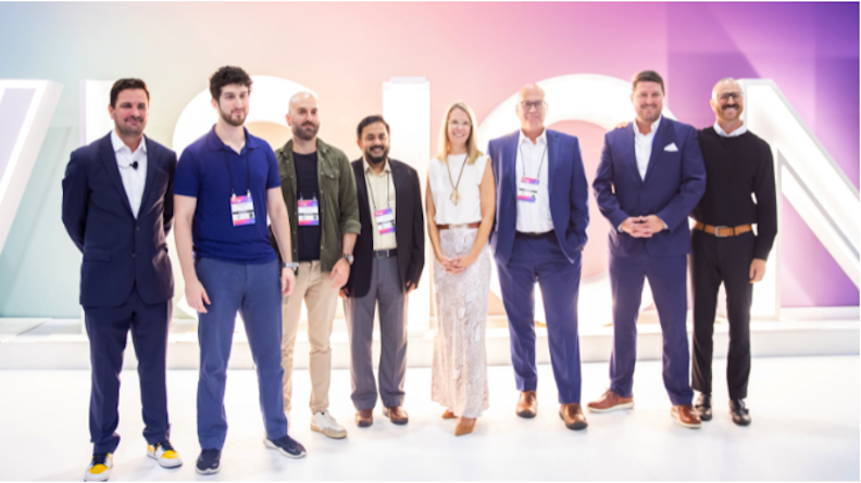Image of the VSP Vision Innovation Challenge finalists and winners along with Will Flanagan and Zack Poll of the Global Innovation Center. 