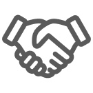 gray handshake icon
