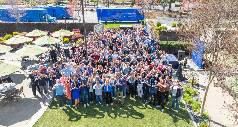VSP Vision Employees pose for a group shot at the VSP Vision Headquarters in Rancho Cordova, Calif.