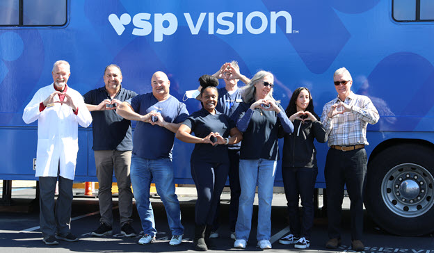 Give Help Image of VSP Vision employees as MRTs making a heart image